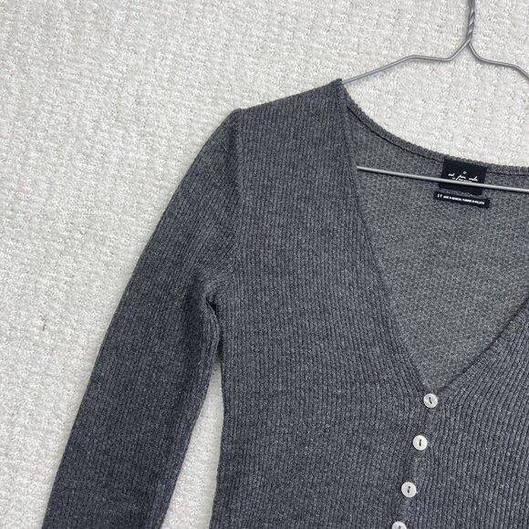 Out From Under Urban Outfitters Gray Ribbed Long Sleeve Henley Top Small - Picture 3 of 11